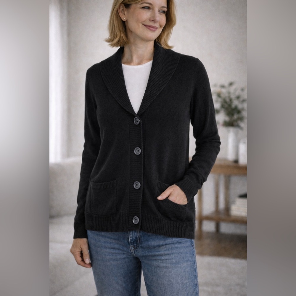 Mossimo Supply Co. Black Shawl Collar Long‎ Sleeve Cardigan Sweater XS
